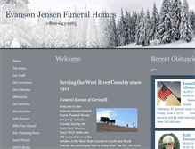 Tablet Screenshot of evansonjensenfuneralhome.com